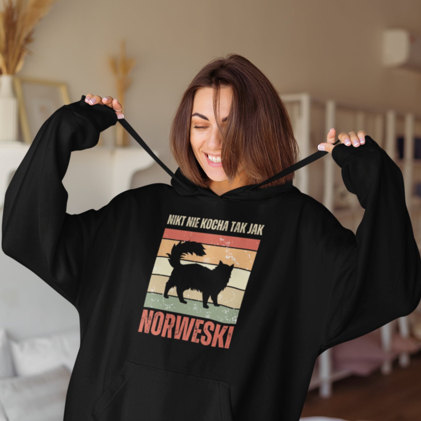 Bluza z kapturem 'Nikt nie kocha tak jak Norweski'