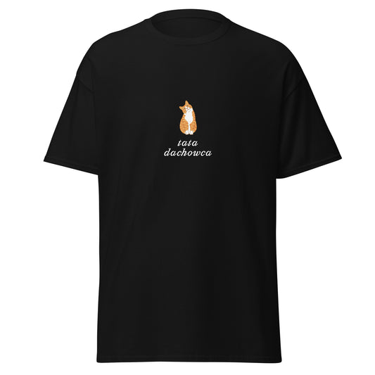 T-shirt męski "Tata dachowca", czarny,prezent dla kociarza 1