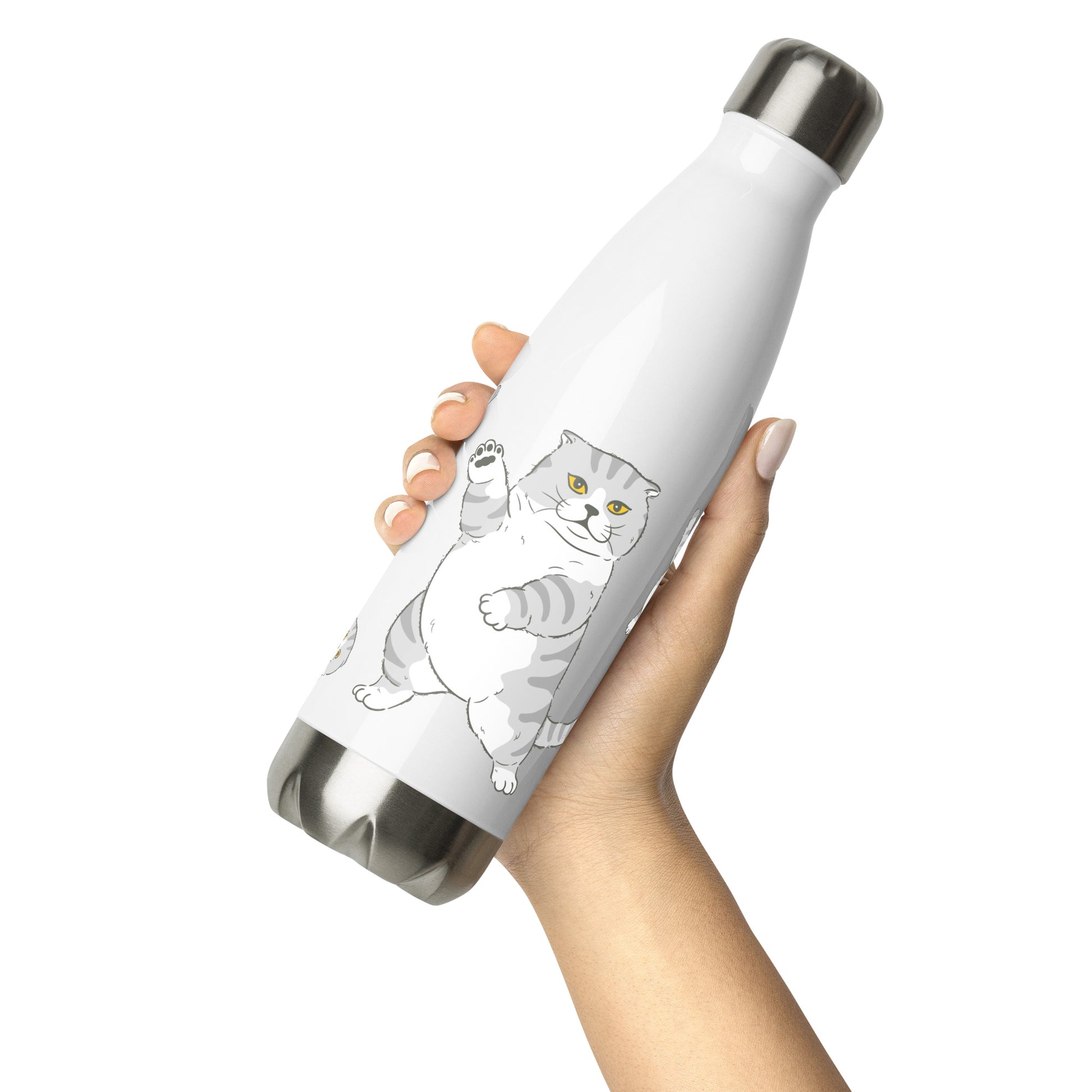 prezent dla kociary butelka termiczna z kotem scottish fold 2