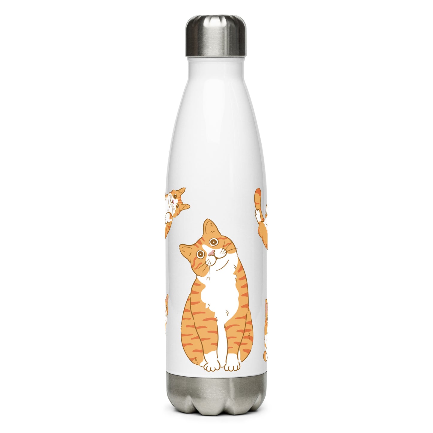 Butelka termiczna 'Rudy Dachowiec' (500 ml) prezent dla kociary biały