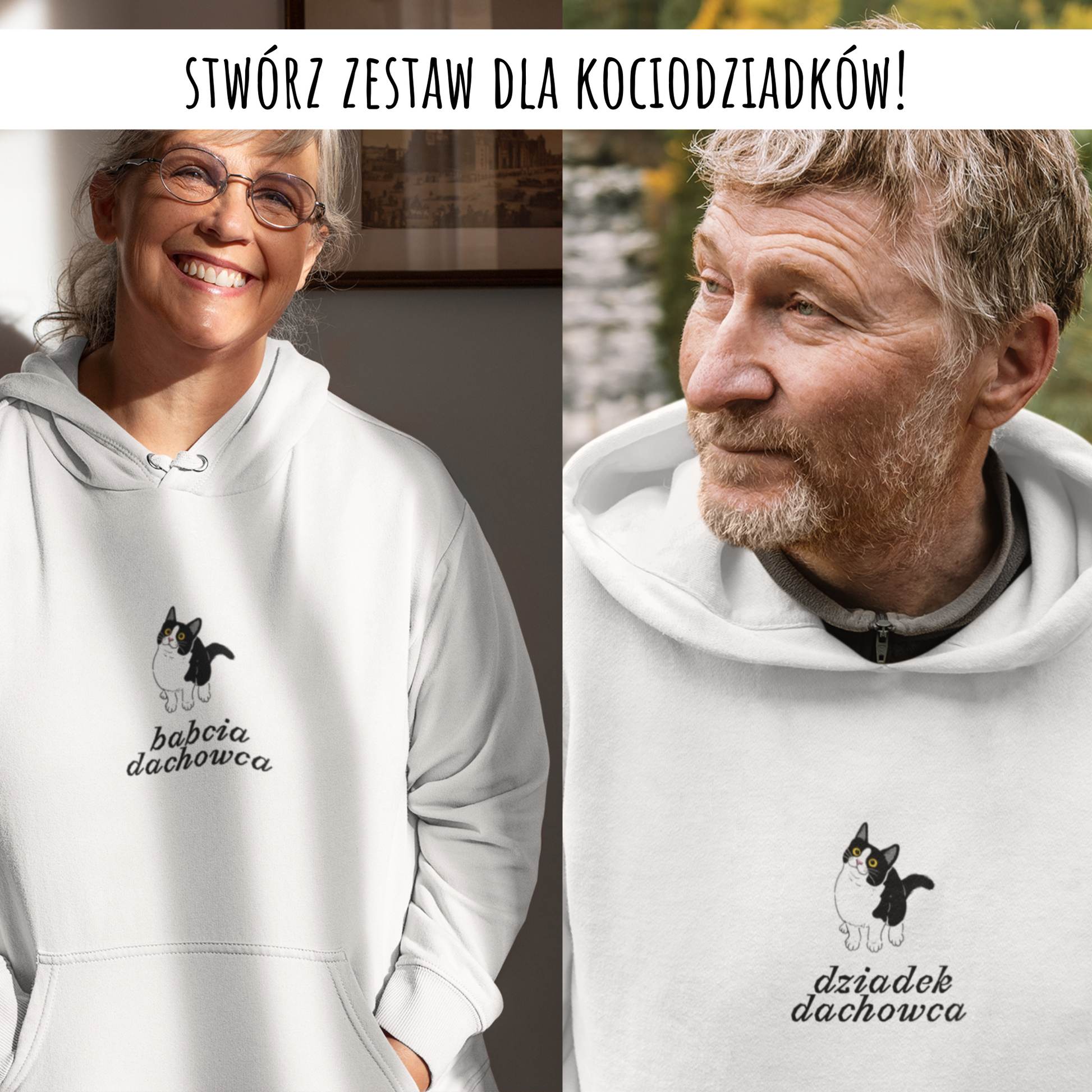 bluza z kotem babcia dachowca biały 4