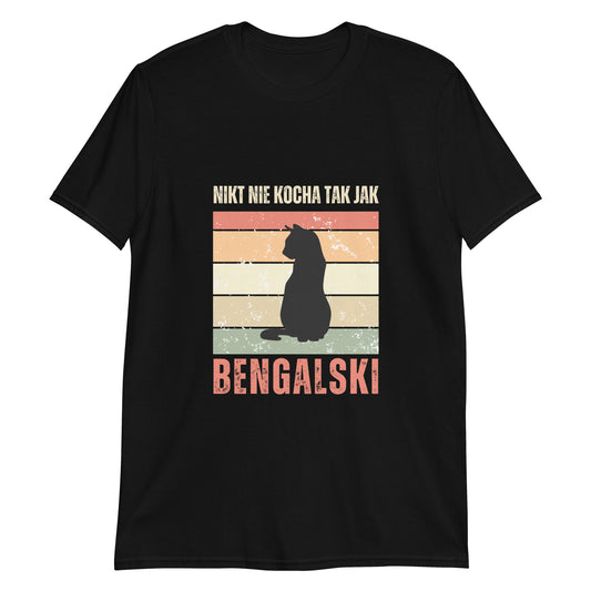 sklep dla kociary t-shirt z kotem bengalski czarny 1