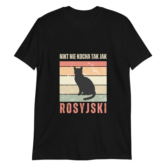 sklep dla kociary t-shirt z kotem rosyjski czarny 1