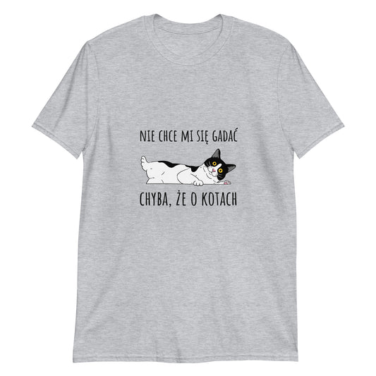 tshirt nie chce mi sie gadac prezent dla kociary szary