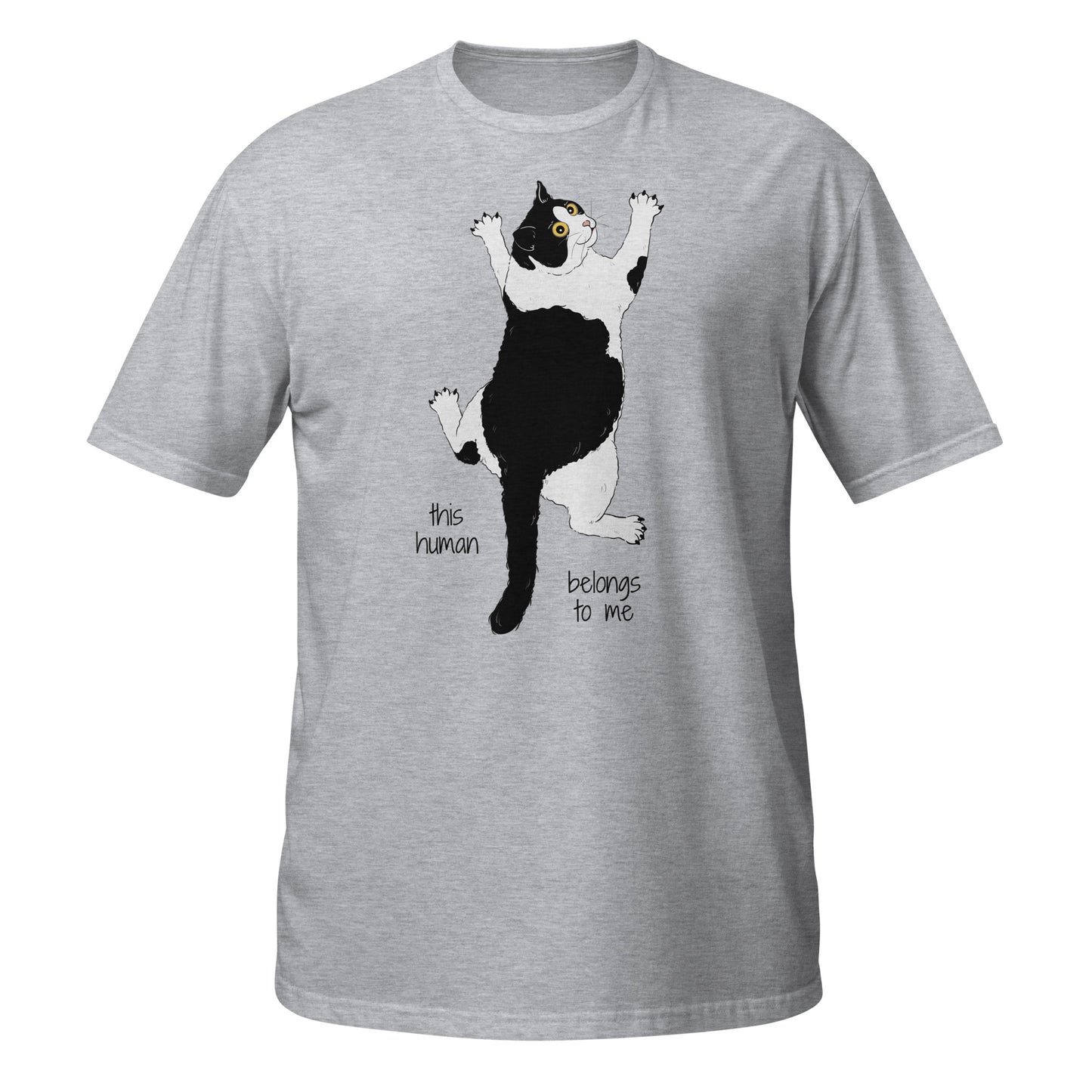 t-shirt z kotem prezent dla kociary human szary 1