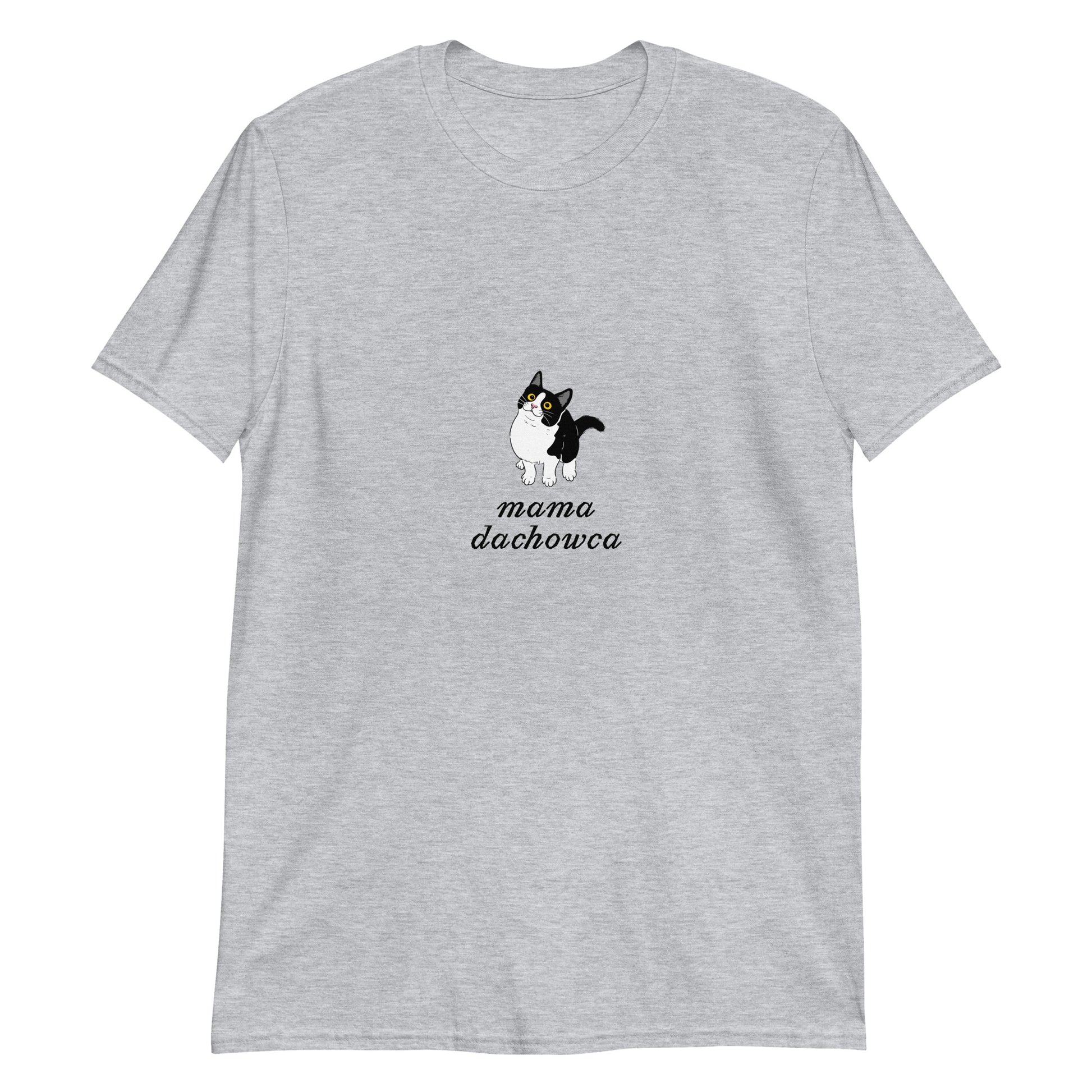 T-Shirt damski, "mama dachowca", szary, prezent dla kociary 1