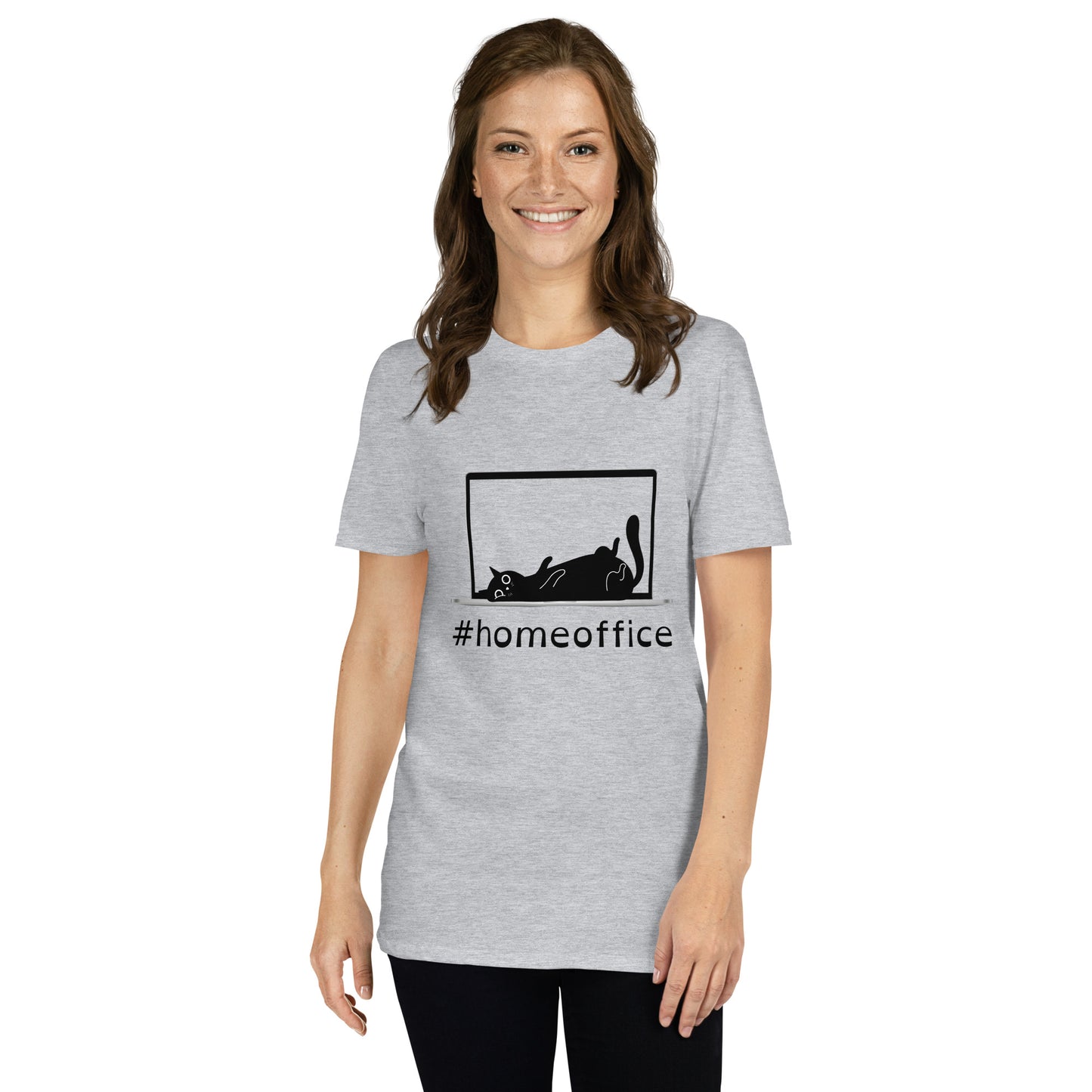 t-shirt damski #homeoffice szary prezent dla kociary 2