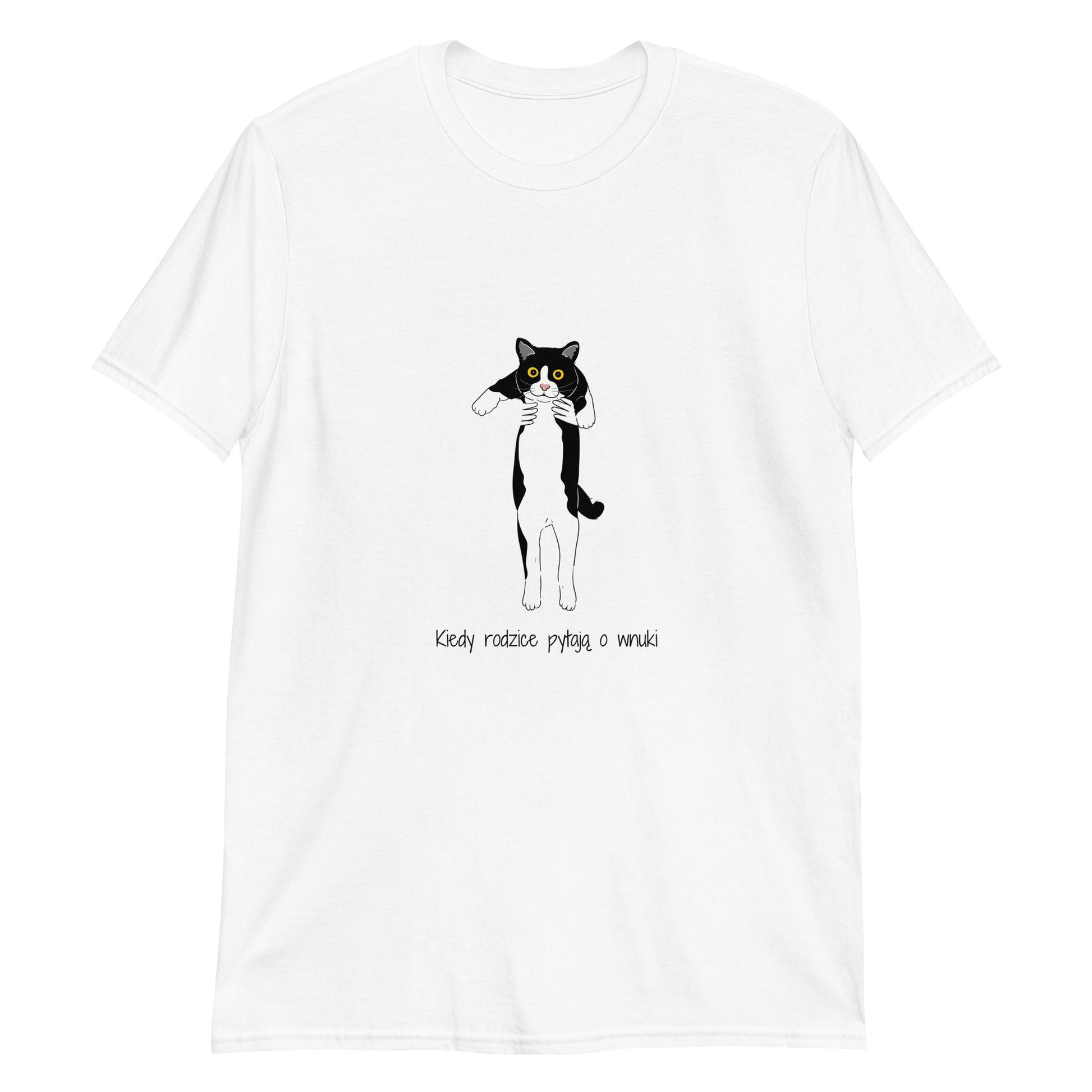 t-shirt z kotem prezent dla kociary wnuki biały 2