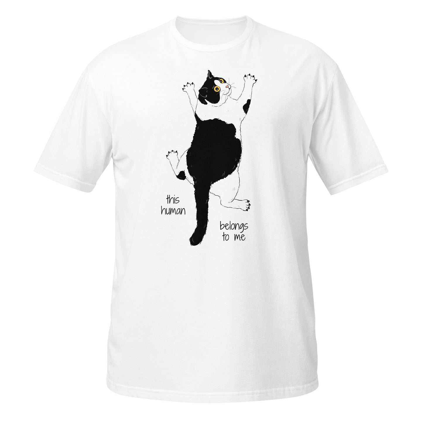 t-shirt z kotem prezent dla kociary human biały 4