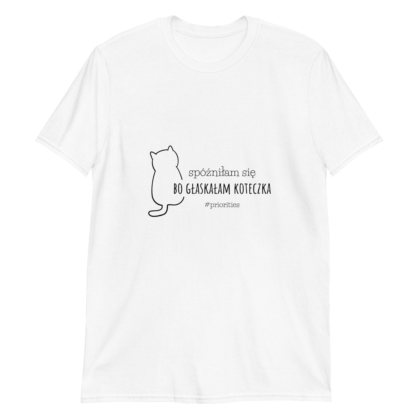 T-shirt damski 'Spóźniłam się, bo głaskałam koteczka'