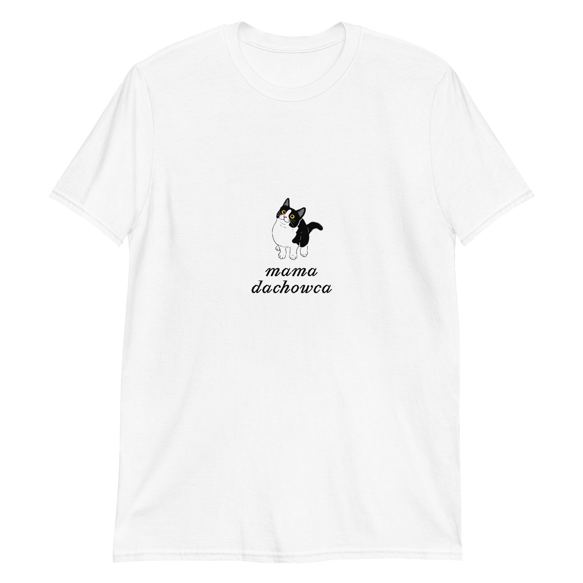 T-Shirt damski, "mama dachowca", biały, prezent dla kociary 4