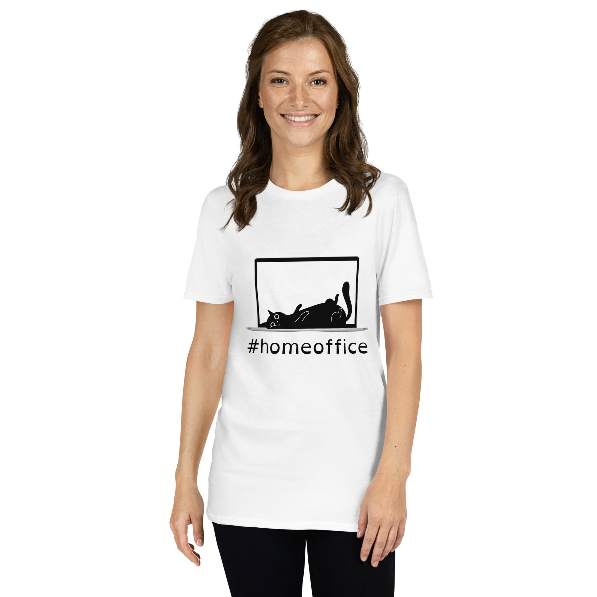 t-shirt damski #homeoffice biały prezent dla kociary 3