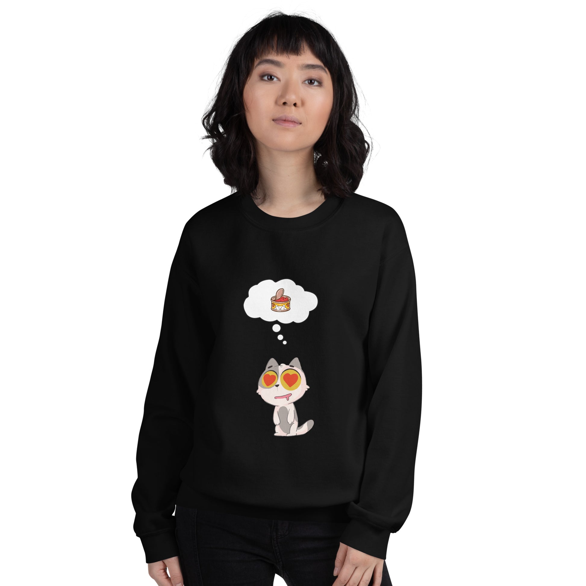 Bluza z kotem "Love Snacks", czarny, prezent dla kociary 4