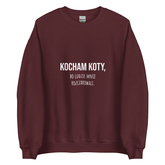 bluza kocham koty prezent dla kociary bordowy 2