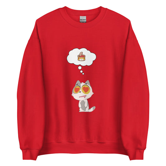 Bluza z kotem "Love Snacks", czerwony, prezent dla kociary 1