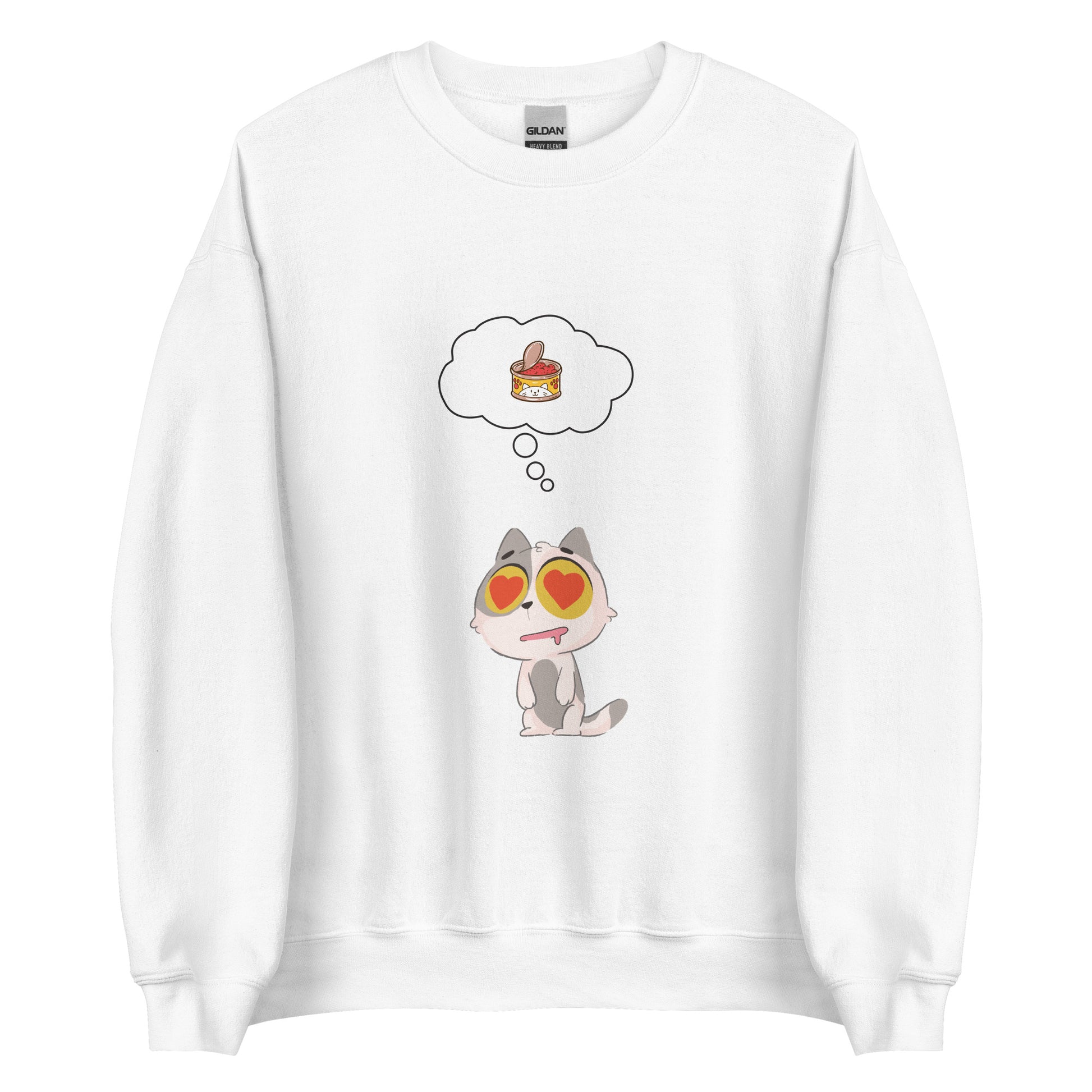Bluza z kotem "Love Snacks", biały, prezent dla kociary 3
