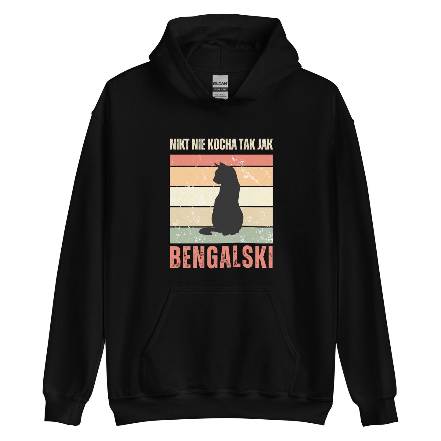prezent dla kociary bluza z kotem bengalski czarny