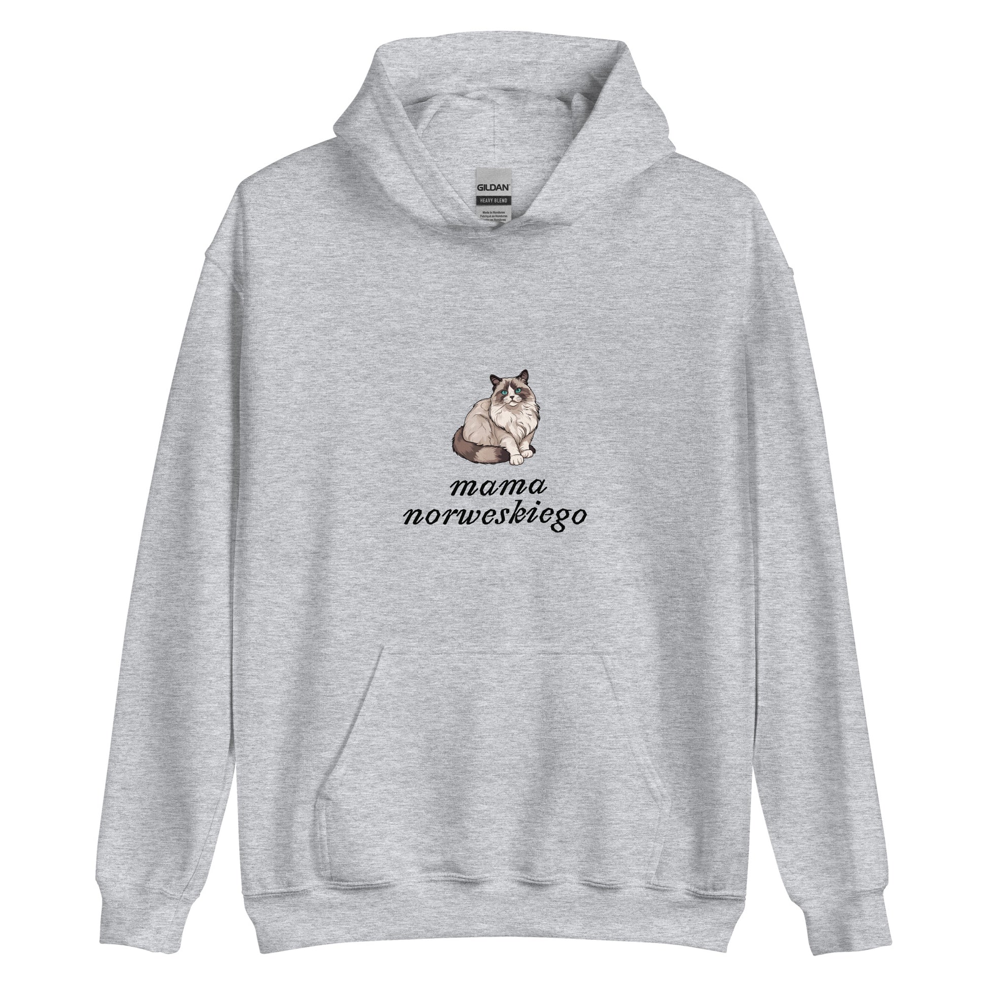 sklep dla kociary bluza z kotem mama norweskiego szara 1