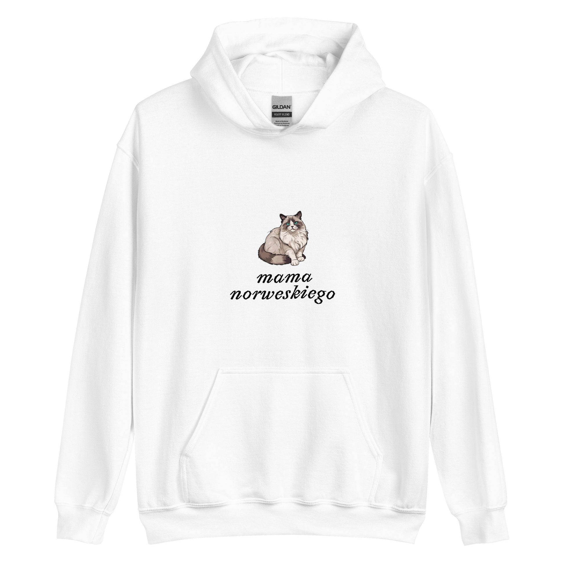 sklep dla kociary bluza z kotem mama norweskiego biała 1